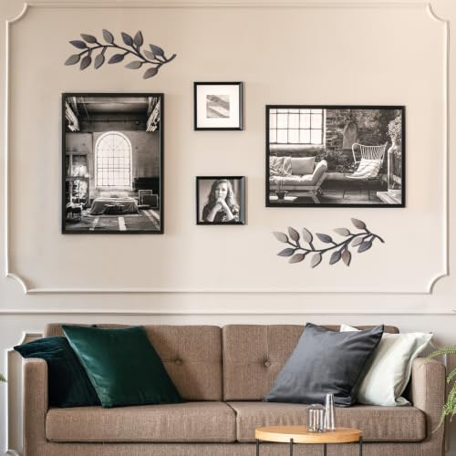 2 Pcs Metal Leaf Wall Art Vine Branch Decor (2 Count)