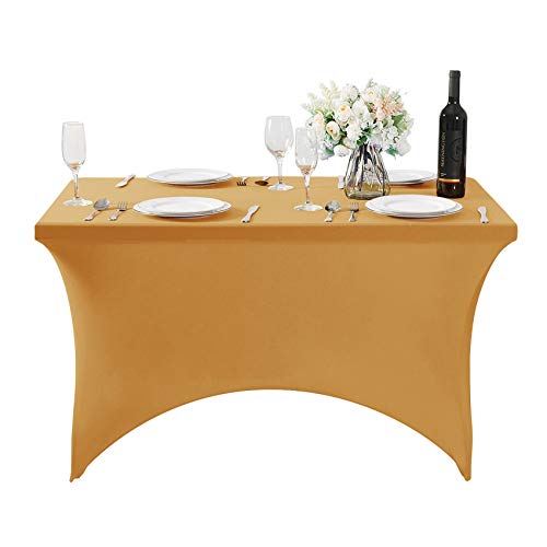 Spandex Table Cover for 4FT Table Universal Fitted Stretch Tablecloth for Party