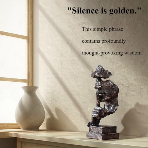 Silence is Gold Thinker Statue