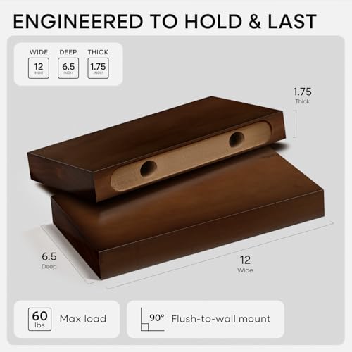 12 Inch Floating Shelves (2 Count)