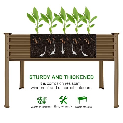 Galvanized Oval Large Metal Raised Garden Bed with Legs for Vegetables