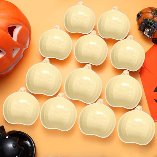12 Pieces Fall Bowls Ceramic Pumpkin Bowl 6 Ounces Ramekins Small Pumpkin Shaped Bowls Dinnerware Decoration for Fall Thanksgiving Serving Dip (12 Count)