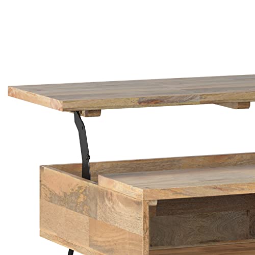 Hunter 36" Wide Solid Mango Wood Coffee Table in Natural