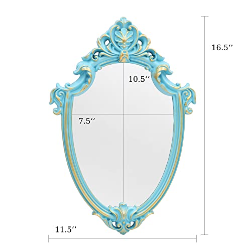 16.5 x 11 inch Vintage Mirror Shield Shape