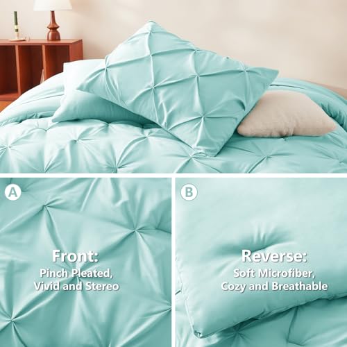 Oversized Queen Comforter Set Spa Blue