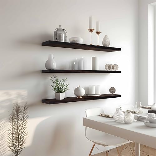Wood Floating Shelves for Wall Decor (4 Count)