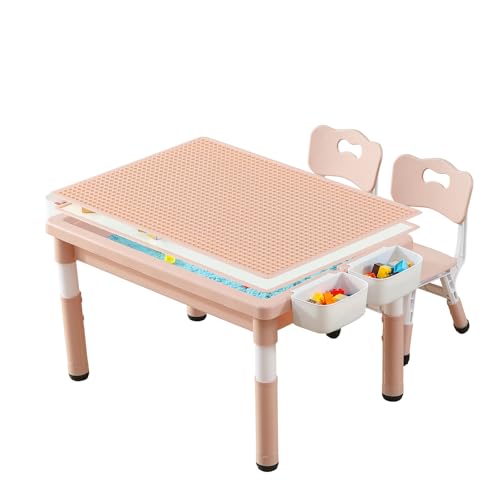 Multi Functional Kids Table and 2 Chairs Set (3 Count)