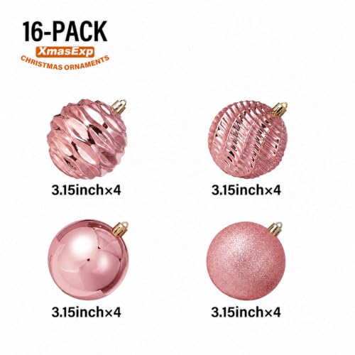 16ct Christmas Ball Ornaments Shatterproof Xmas Tree Hanging Balls Decorations Perfect for Holiday Wedding Christmas Decor (24 Count)