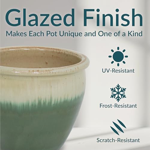 Sunnydaze Chalet 12" Ceramic Plant Pot (2 Count)