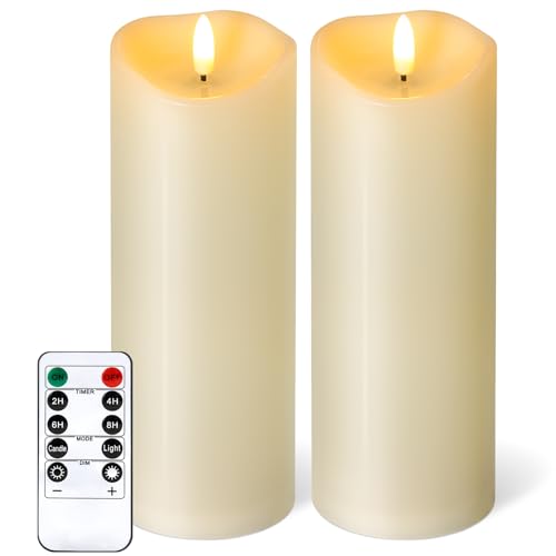 Outdoor Flameless Candles with Remote Timer (2 Count)