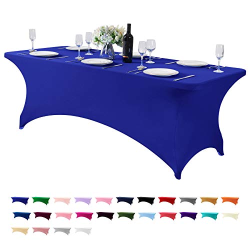 Spandex Table Cover for 8FT or 4ft or 6ft Table Universal Fitted Stretch Tablecloth for Party