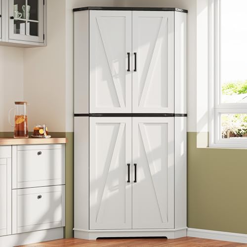 71" Corner Cabinet White