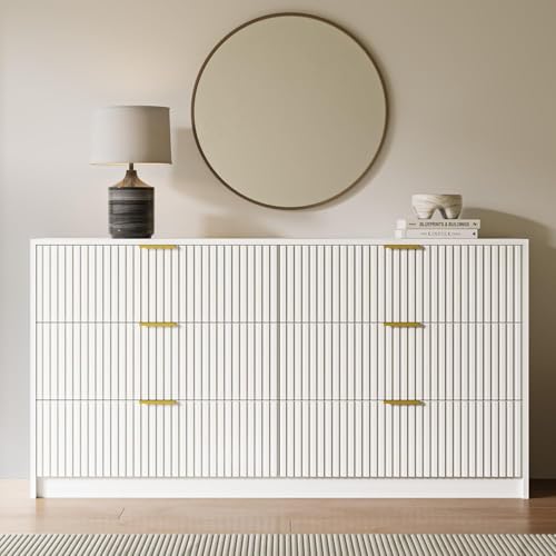 White 6 Drawer Dresser for Bedroom