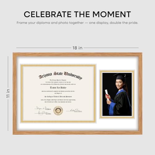 11x18 Natural Oak Diploma Frame (3 Count)