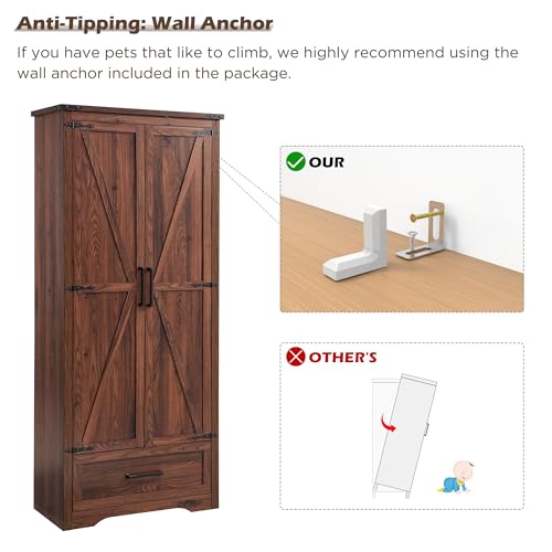 72" Tall Wood Storage Cabinet