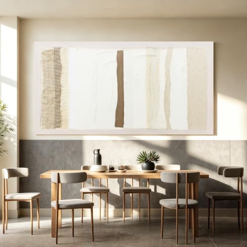 Neutral Wall Art Decor Modern Canvas Art Wall Decor Brown And White Artwork for Walls Oversized Wall Art Prints Large Wall Art for Living Room 29"X58" for Room Bedroom Office Decor