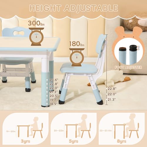 Height Adjustable Kids Table and Chairs