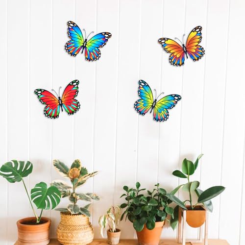 Metal Butterfly Outdoor Wall Decor (4 Count)