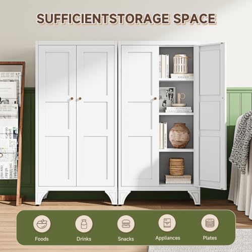 Metal Storage Cabinet with Doors and Shelves