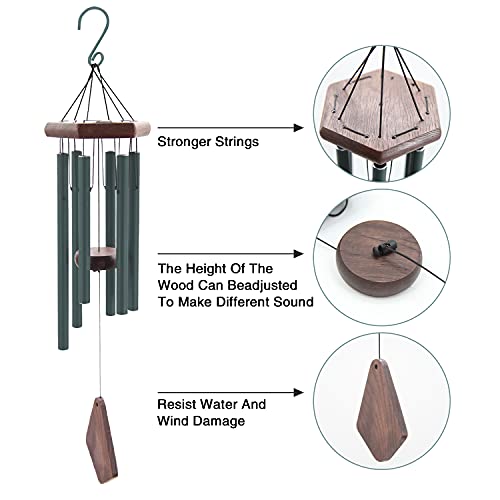 Outdoor Wind Chimes 28 inch Green Garden Patio Gift Patio Porch Home Yard