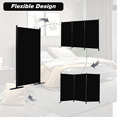 Room Divider 3 Panel Folding Privacy Screens with Wider Feet