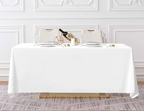 90x156 Inch White Tablecloth for 8 Foot Rectangle Tables