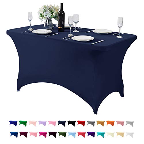 Spandex Table Cover for 4FT Table Universal Fitted Stretch Tablecloth for Party