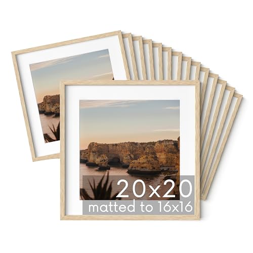 Beige Oak Wood 20x20 Picture Frames (15 Count)