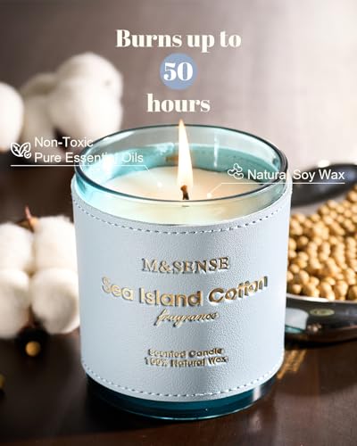 Summer Sea Island Cotton Scented Soy Candles 10oz (10 Ounce)