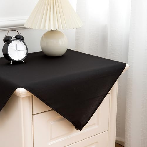 2 Pack Small Square Tablecloth 24 x 24 Inch Black Table Cloth (2 Count)