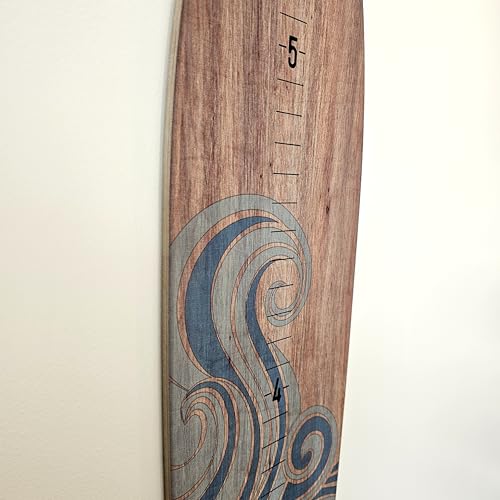 Wooden Surfboard Wall Decor Growth Chart