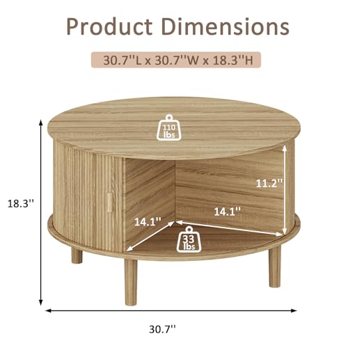 Fluted TV Stand and Coffee Table Set of 2 (2 Count)