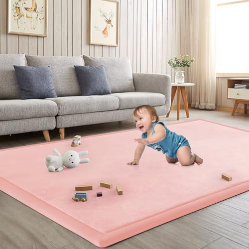 Baby Play Mat for Floor Nursery Rug Muscle Mat Area Rug Playroom Rug 39"x59" Playpen Mat Elastic Foam 1.3" Thick Crawling Mat for Babies
