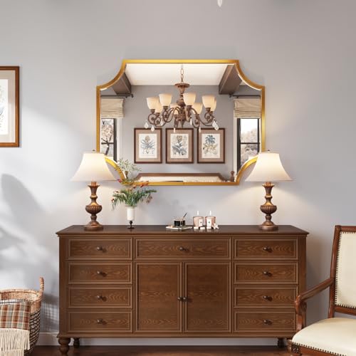 30"x40" Gold Foil Metal Scalloped Decorative Wall Mirror