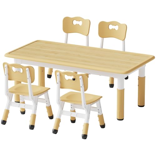 Height Adjustable Toddler Table and 4 Chairs Set