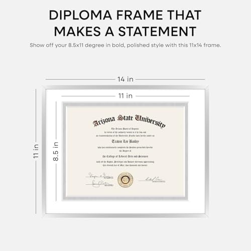 11x14 Silver Diploma Frame (2 Count)