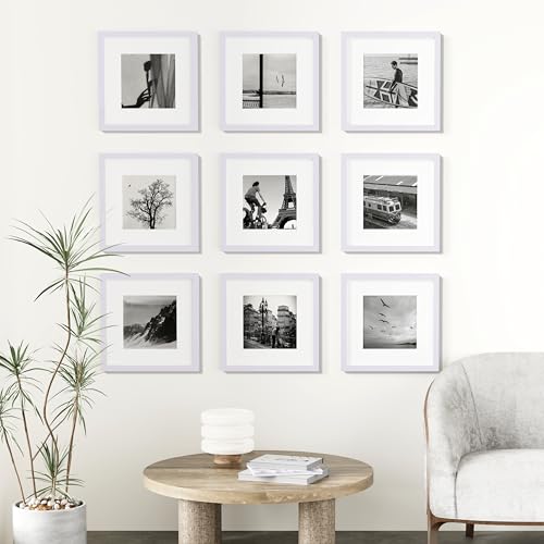 12x12 Picture Frames Set of 9 for Wall Mounting (9 Count)