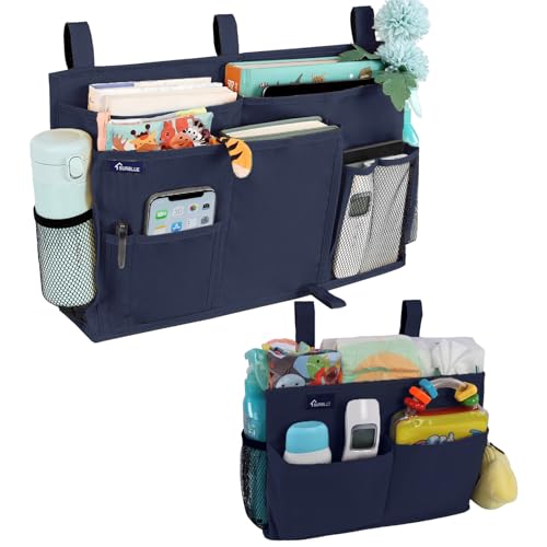 Bedside Caddy Bunk Bed Storage Organizer Hanging Pockets for College Dorm Rooms (2 Count)