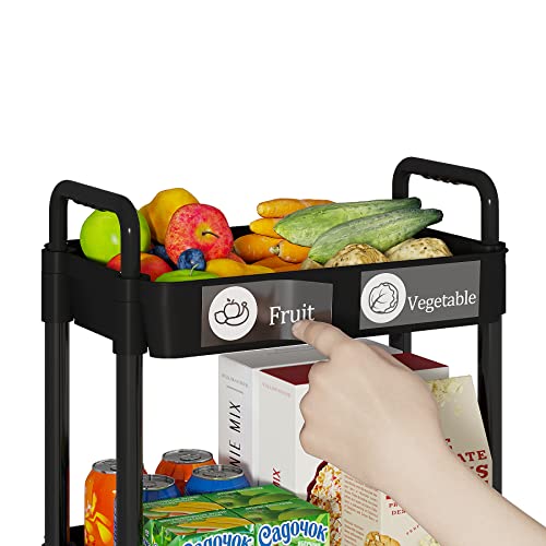 3 Tier Rolling Cart with Wheels (3 Tiers)