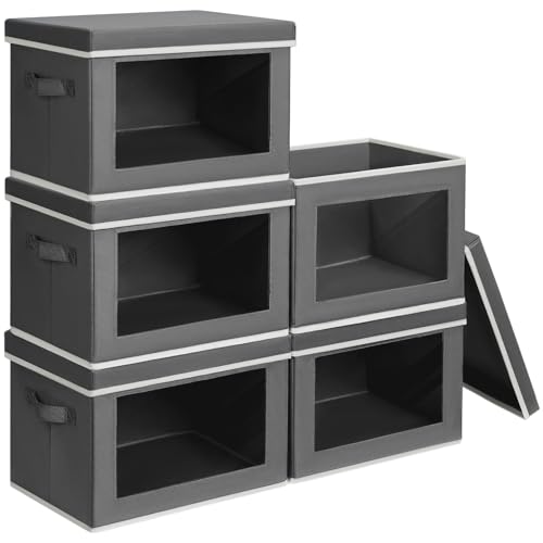 Stackable Storage Bins with Lids (5 Count)