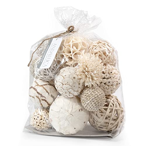 Large Decorative Balls Bowl Filler Decor Orbs White & Cream