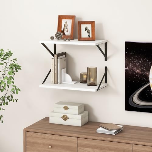 White Floating Shelves 18 Inch Long (2 Count)