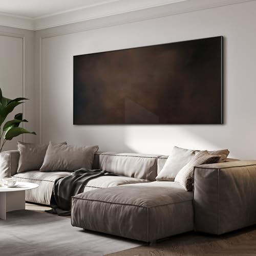 24"x46" Extra Large Framed Wall Art Dark Brown Abstract Moody Illustration for Home Living Room Bedroom Decor