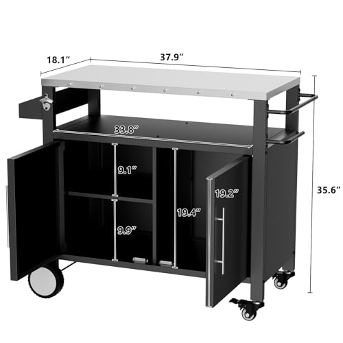 Two Doors Outdoor Grill Cart with Patio Furniture