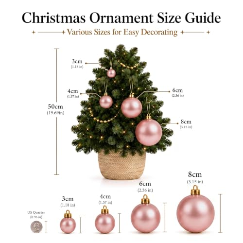 16ct Christmas Ball Ornaments Shatterproof Xmas Tree Hanging Balls Decorations Perfect for Holiday Wedding Christmas Decor (24 Count)