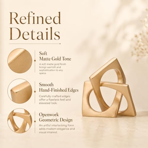 Gold Knot Statue for Coffee Table Centerpiece Decor