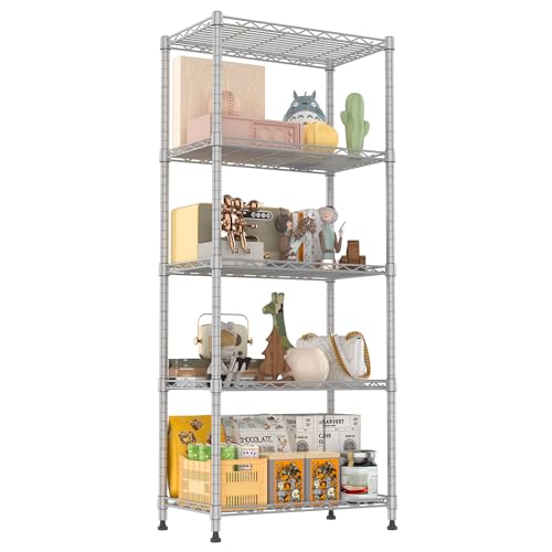 5 Wire Shelving Metal Storage Rack Adjustable Shelves