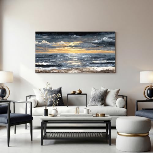 Canvas Wall Art Decor Wall Art Pictures for Living Room Abstract Coastal Wall Art Prints Modern Landscape Wall Art Decorations Abstract Canvas Art Wall Decor Bedroom Office Decor 20" X 40"
