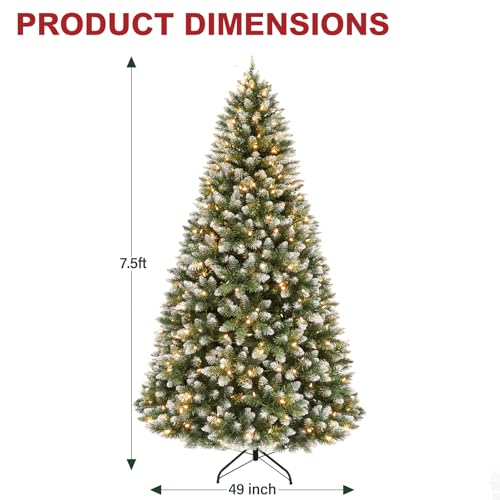 7.5 ft Partially Flocked Christmas Tree with 1