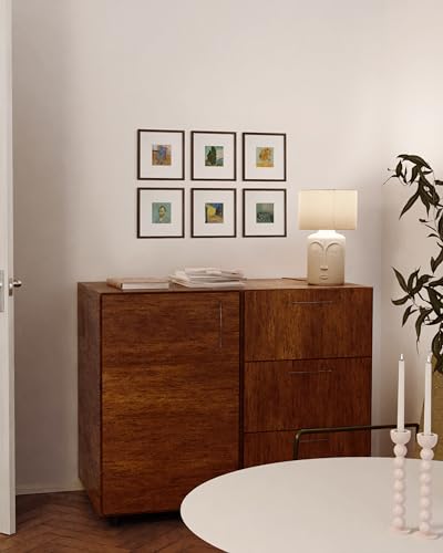 Set of 15 Square Walnut 8x8 Picture Frames (15 Count)